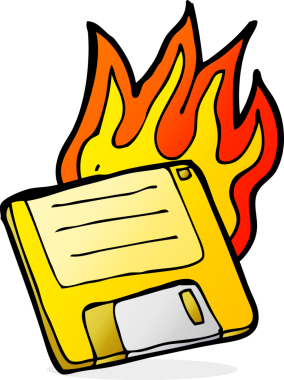 bir insan tarafından çizilmiş eski bilgisayar diski