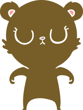 Bir insan tarafından çizilmiş düz renk çizgi film ayısı.