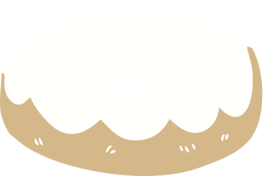 Bir insan tarafından çizilmiş garip bir karikatür buzlu çörek.