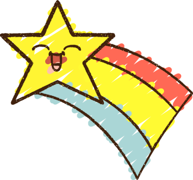 Bir insan tarafından çizilen Gökkuşağı Yıldızı Tebeşiri