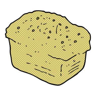 Bir insan tarafından çizilmiş karikatür ekmeği