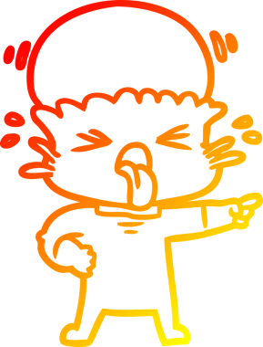 Bir insan tarafından çizilmiş iğrenç bir çizgi film uzaylısının sıcak çizgi çizimi.