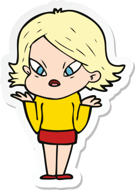 Bir insan tarafından çizilmiş bir karikatür çıkartması.