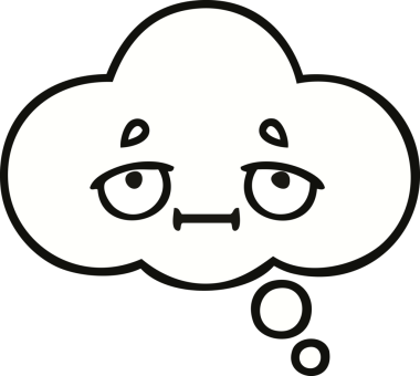 Bir insan tarafından çizilmiş güzel bir düşünce balonu karikatürü.