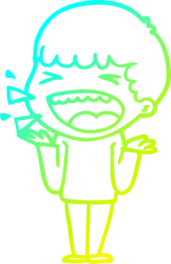 Bir insan tarafından çizilmiş gülen adamın soğuk çizgi çizimi.