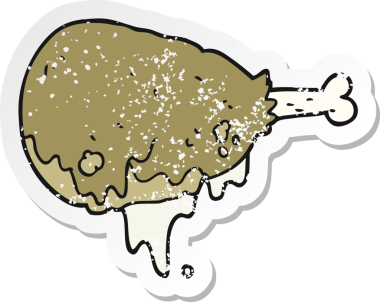 Bir insan tarafından çizilmiş tavuk budu çizgi filminin gerilimli yapıştırması.