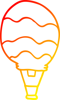 Bir insan tarafından çizilmiş sıcak hava balonu çizimi.