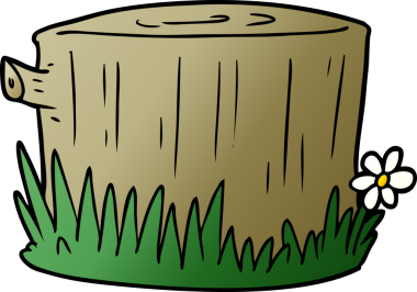 Bir insan tarafından çizilmiş ağaç kütüğü.