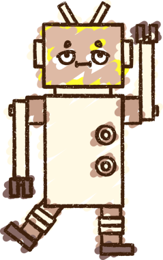 Bir insan tarafından çizilen Çılgın Robot Tebeşiri