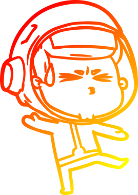 Bir çizgi film karakteri, bir insan tarafından çizilmiş astronot çizimi.