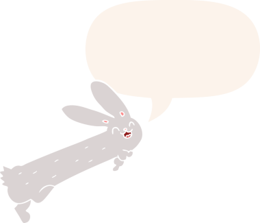 komik çizgi film tavşanı konuşma baloncuğu ile bir insan tarafından çizilmiş