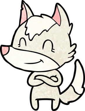 Bir insan tarafından çizilmiş dost canlısı bir kurt.