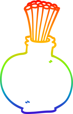 Bir insan tarafından çizilmiş vazoda karikatür çizimi.