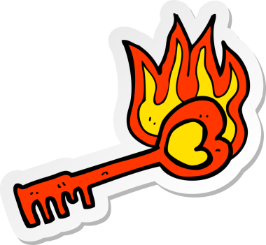 Bir insan tarafından çizilmiş kalp şeklindeki bir karikatür çıkartması.