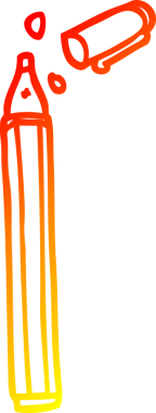 Bir insanın çizdiği karikatür ofis kaleminin sıcak gradyan çizimi