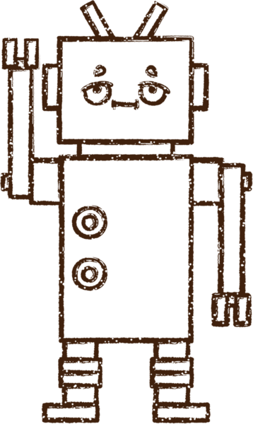 Bir insan tarafından çizilen Çılgın Robot Kömürü