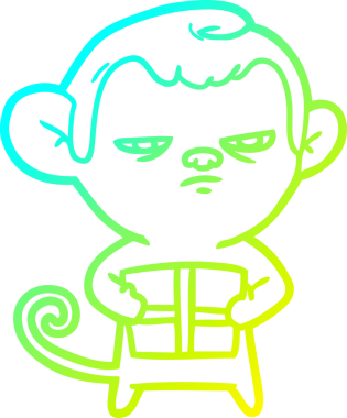 Bir insan tarafından çizilmiş bir çizgi maymun çizimi.