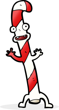 Bir insan tarafından çizilmiş noel şekeri kamışları.