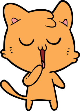 Bir insan tarafından çizilmiş çizgi film kedisi.