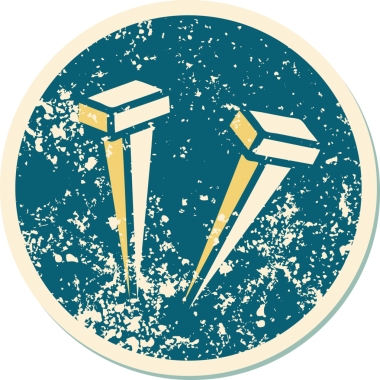 Bir insan tarafından çizilmiş demir tırnağın sembolik dövmesi.