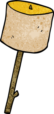 Çizgi film karalamaları bir insan tarafından çizilmiş kızarmış şekerlemeler.