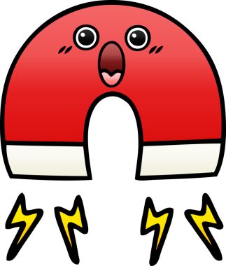 Bir insan tarafından çizilmiş bir mıknatısın gölgelenmiş gradyanı