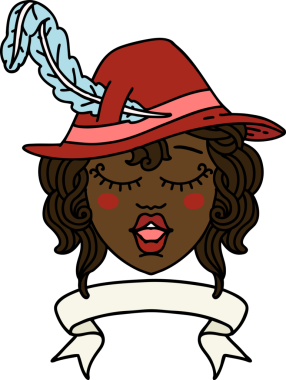 Retro Dövme Tarzı Şarkı söyleyen insan Ozan Karakteri Bir insan tarafından çizilmiş