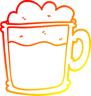 Bir insan tarafından çizilmiş köpüklü lattenin sıcak çizgi çizimi