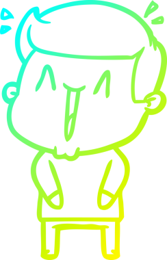 Bir insan tarafından çizilmiş, heyecanlı bir çizgi film çizimi.