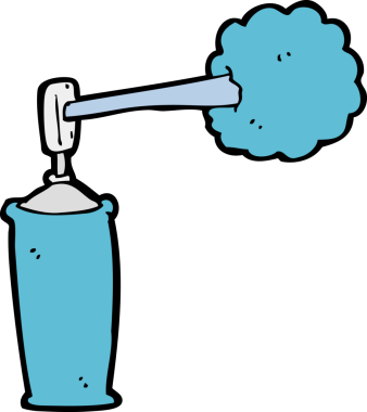 Bir insan tarafından çizilmiş çizgi film spreyi.