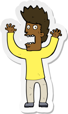 Bir insan tarafından çizilmiş bir karikatürün çıkartması.