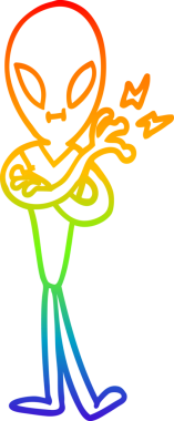 gökkuşağı gradyanı çizimi bir insan tarafından çizilmiş bir uzaylı çizgi filmi