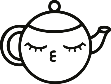 Bir insan tarafından çizilmiş bir çaydanlığın çizgi çizimi