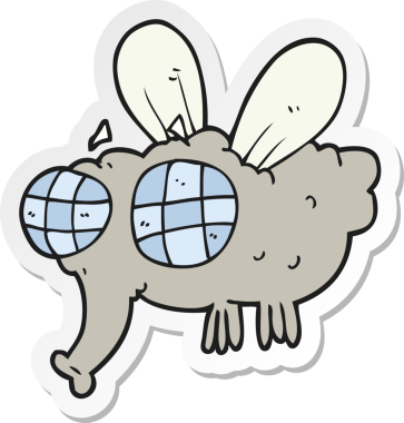 Bir insan tarafından çizilmiş bir sineğin çıkartması.