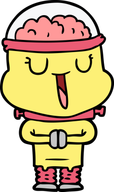 Bir insan tarafından çizilmiş mutlu çizgi film robotu