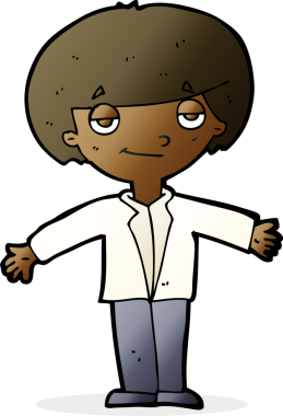 Bir insan tarafından çizilmiş kendini beğenmiş bir çocuk.