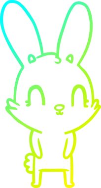 Bir insan tarafından çizilmiş şirin bir çizgi film tavşanı çizimi.