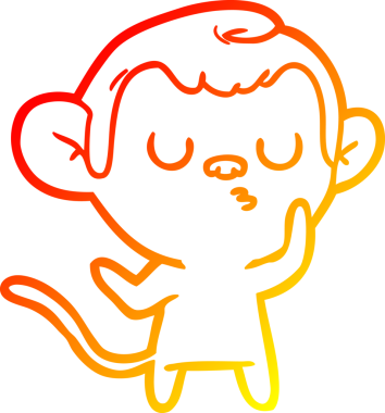 Bir insan tarafından çizilmiş çizgi film maymunu çizimi