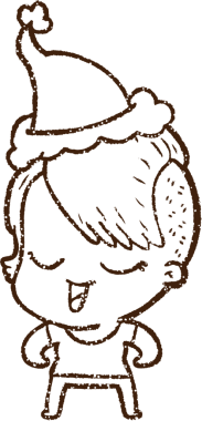 Bir insan tarafından çizilen Noel Kadını Kömür Çizimi