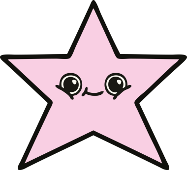 Bir insan tarafından çizilmiş yıldız balığı çizgi filmi.