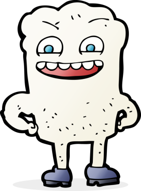 Bir insan tarafından çizilmiş mutlu bir diş.