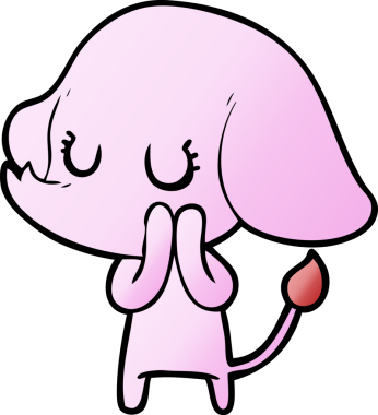 Bir insan tarafından çizilmiş şirin bir fil.