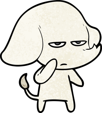 Bir insan tarafından çizilmiş kızgın bir fil.