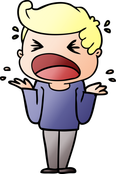 Bir insan tarafından çizilmiş bağıran adam çizgi filmi.