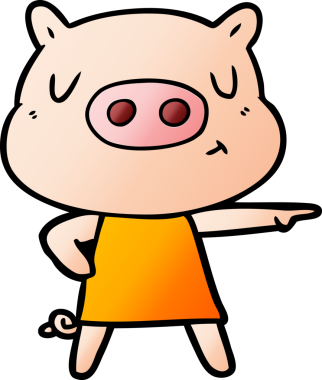 Çizgi film içerikli domuz bir insan tarafından çizilmiş.