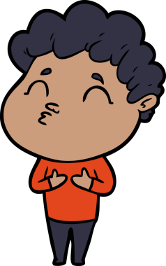 Çizgi film adamı somurtuyor Bir insan tarafından çizilmiş