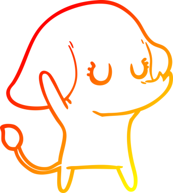 Bir insan tarafından çizilmiş şirin bir fil çizimi.