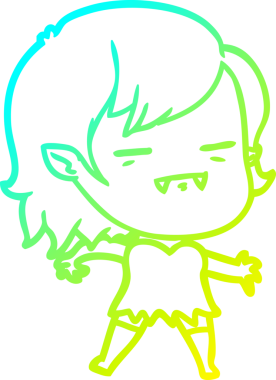 Bir insan tarafından çizilmiş bir ölümsüz vampir kız çizgi filmi.