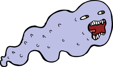 Bir insan tarafından çizilmiş çizgi film hayaleti.