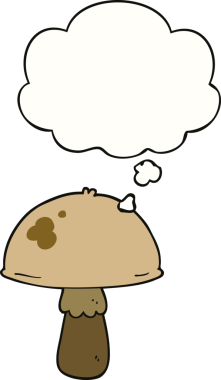 Bir insan tarafından çizilmiş düşünce baloncuklu mantar.